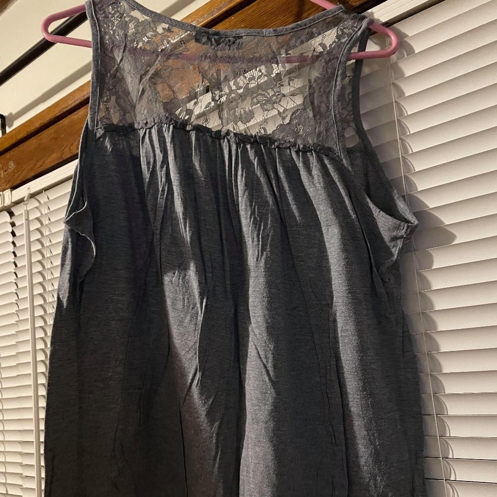 ANA Grey Lace Tank Top